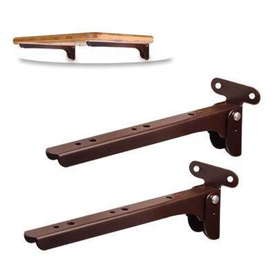 Volo 9-Inch Heavy Duty Foldable Shelf Bracket with Fittings – Folding Table Support (Cherry, 1 Set)