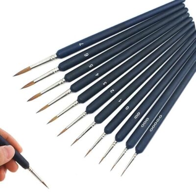 6-Piece Fine Detail Brush Set for Miniatures, Nail Art & Precision Painting