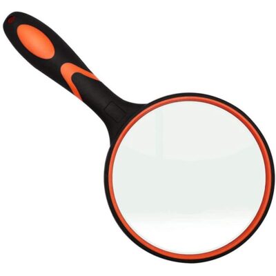 oddpod 8X Handheld Magnifier with 100mm Lens & Soft Rubber Handle – Orange