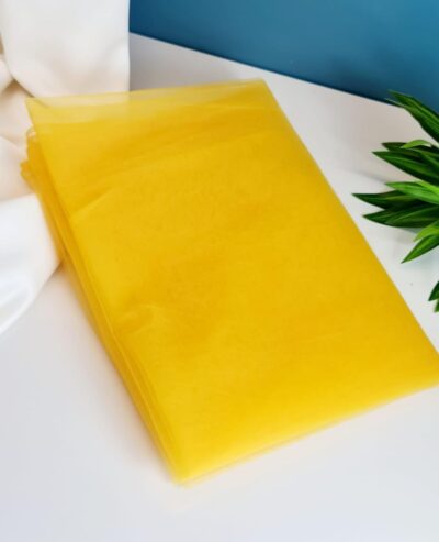 SATYAM KRAFT 10 Meter Yellow Decorative Net Fabric Roll for Wedding & Party Décor