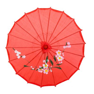 FancyDressWale Kids Japanese/Chinese Umbrella – Red Parasol for Parties & Cosplay