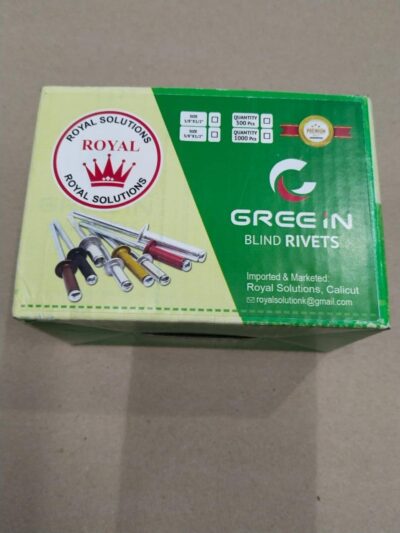 GREE IN 1/8" x 1/2" Aluminum/Steel Blind Rivets – Dome Head, Open Type, Grip 7–9mm, Silver (Pack of 1000)