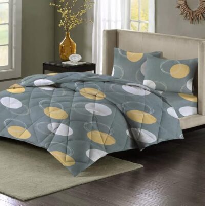 BSB HOME 220 GSM Reversible Microfiber AC Comforter/Blanket/Quilt/Duvets for Winter Single Size Bed (240X152 cm, Grey & Orange)