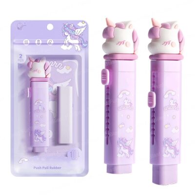 FunBlast Unicorn Cutter-Shaped Eraser Set for Kids – Kawaii Stationery, Pack of 2