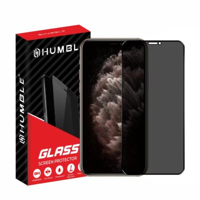 HUMBLE Edge To Edge Privacy Screen Protector Tempered Glass For Iphone XS Max and 11 Pro Max (6.5 Inches) With Easy Self Installation Kit (PT-XS Max/11 Pro Max) - Black