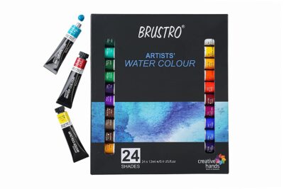 BRUSTRO Artists Watercolour Set – 24 Colours (12ml Tubes)