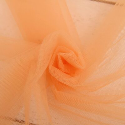 Solid Nylon Soft Net Fabric for Wedding & Party Decoration, Costumes, Crafts – 16.4 x 4 Feet (Peach)
