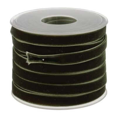 20 Yard 10Mm Wide Velvet Ribbon Roll for Crafts Green