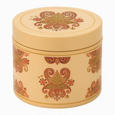 Pack of 6 Decorative Gifting Tin Boxes | Traditional Indian Design | Ideal for Wedding Return Gifts, Diwali Hampers, Dry Fruits, Chocolates, Jewelry Storage | Reusable Premium Metal Containers