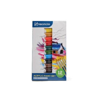 Acrylic Paint Set – 12 Colours (12ml Tubes) | Vibrant, Non-Toxic Artist Acrylics