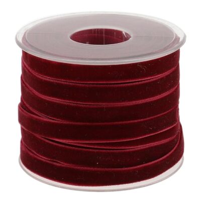 CALANDIS® 20 Yard 10mm Wide Velvet Ribbon Roll for Crafts Wine red