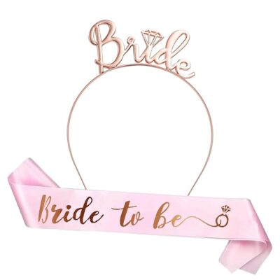 Party Props Bride to be Decoration - 2 Pcs, Bride to Be Tiara & Sash | Bride to be Crown | Wedding Party Decorations | Bridal Shower Ideas | Bridal Shower Decorations Items
