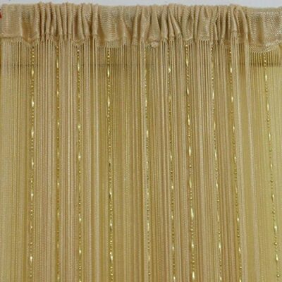 RAMCHA Golden String Curtain with Plastic Chains for Room, Living Area 6.5 Feet (1)
