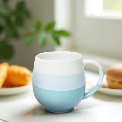 U & U UNIQUE UTILITIES Large Ceramic Coffee Mug (450 ML) | Milk Mug | Microwave & Dishwasher Safe | Coffee Cups | Ideal for Home, Office & Gift (Sea Green)