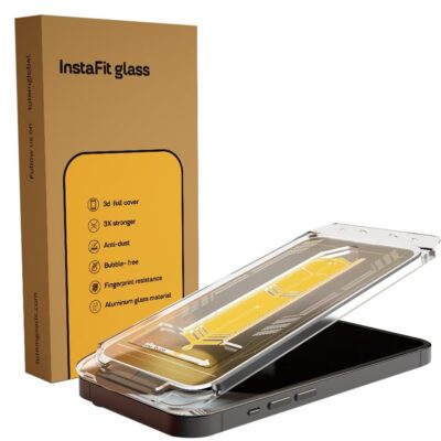 Totem [1+1 Instafit Iphone 16 Pro Max Tempered Glass Full Screen Protector | Iphone 16 Pro Max Screen Guard | Auto-Align Install Kit | 9H Hardness | High Clarity | Touch Sensitive | Crystal Clear