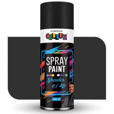 Cellux 2X Ultra Cover Matt Black Spray Paint – 400 ML