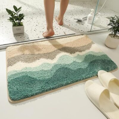 Roseate Wave Super Soft Anti-Skid (40x60 cm) Super Absorbent Mats Microfiber 2000 GSM Door Mats for Home/Bathroom/Bedroom/Kitchen/Floor Mat (Pack of 1)