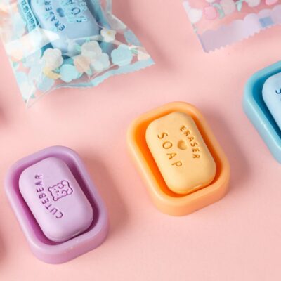Mini Soap-Shaped Erasers for Kids – Colorful Cute Stationery (Pack of 2)