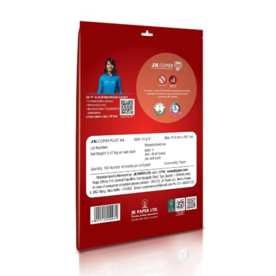 JK Paper Plus Anti Microbial A4 Paper - 75 GSM, 100 Sheets | Reliable & Smooth Performance for Printing