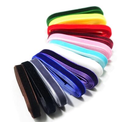 12 Pieces 1 Yard Luxury Velvet Ribbons for DIY Hair Accessories Craft 9mm | Multi-Purpose Craft Supplies | Crafting Pieces | Ribbon
