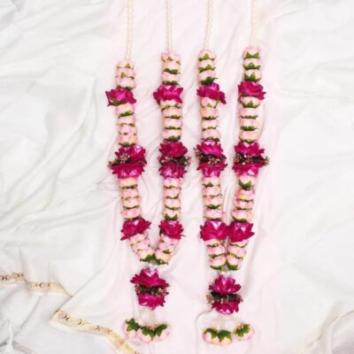 India Gift Hub Handmade Shubh Vivah Artificial Flowers mala, Gift for Groom Bridal, Flower colllins for Wedding Anniversary Marriage, Return Gift Pack of 2