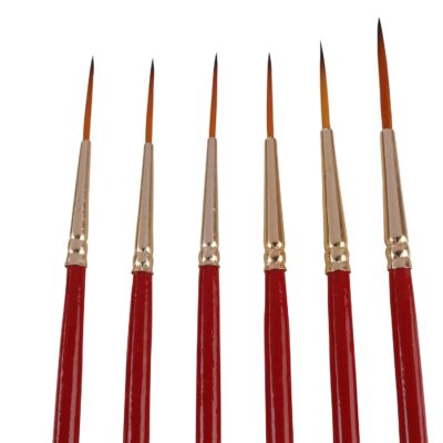 Kabeer Art Synthetic Detail & Liner Brush Set – 6 pcs