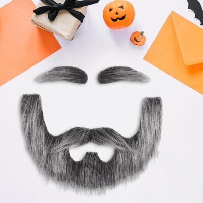 Fake Beard Makeup False Facial Hair for Halloween Festival Stage Performance Gray Clothing, Shoes & Accessories Costumes, Reenactment, Theater Accessories Wigs & Facial Hair