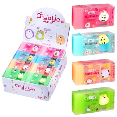 Rub Buddy Cartoon Erasers for Kids – Pack of 4