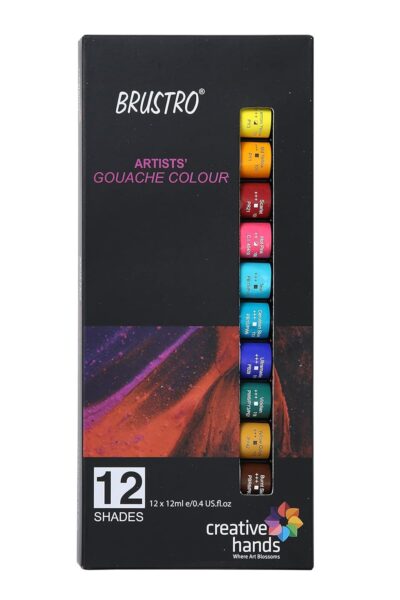 Brustro Artists Gouache Colour Set – 12 Shades (12ml Each)