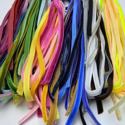 Chenkou Craft 30 Yards 1/8" (3mm) Velvet Ribbon Total 30 Colors Assorted Lots of Bulk (Multicolored, 1/8"(3mm))