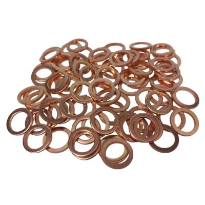 Copper Flat Washers M10 (Pack of 100) – 14mm OD x 10mm ID x 1.5mm Thick, Industrial Grade