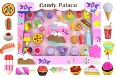 FunBlast Candy Palace Erasers – Cute Colorful Erasers for Kids (23 Pcs)