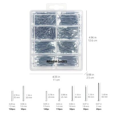 Basics 550-Piece Hardware Nail Assortment Kit with Storage Case