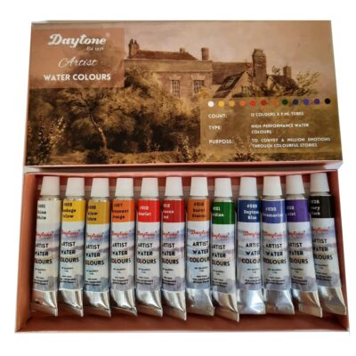 Daytone Artist Water Colours Set – 12 Shades (9ml Tubes)