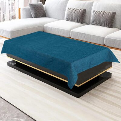 Homerz Premium Jute Center Table Cloth, Thick and Durable Jute Cloth, 2 Year Brand Guarantee (Teal, 36x54 inch- Center Table)