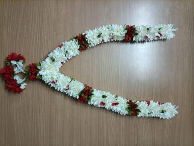 Artificial Jasmine Garlands for Varmala/Housewarming/Wedding/Festival Events/Photo Frame/God Photo/Artificial Flora (1.5 feet malai) (Cream)