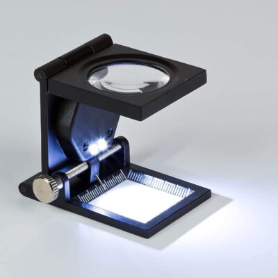 Pullox 10X Foldable LED Magnifying Loupe with Scale