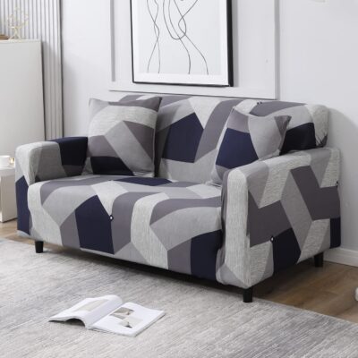 HOKIPO Polyester Blend Elastic Stretchable Universal Sofa Cover 2-Seater (AR-4278-E14)