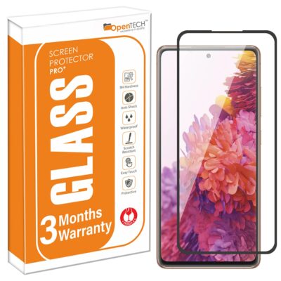 OpenTech® Military-Grade Tempered Glass Screen Protector Compatible for Samsung Galaxy S20 FE 5G with Edge to Edge Coverage - Case Friendly, Anti-scratch and Bubble free installation kit