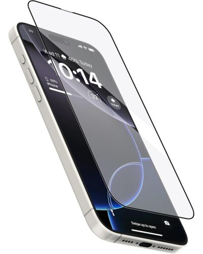 VWK-Military-Grade Gorilla Tempered Glass Compatible For iPhone 13 9H Hardness, Edge-to-Edge Full Coverage, Anti-Scratch, Bubble-Free, Ultra Clear HD Glass, Oleophobic Coating, Face ID Compatible