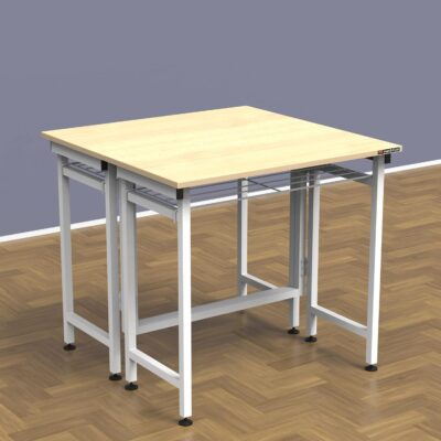 InnoFur Aplos Double Folding Dining Table/Study/Conference/Home and Office (Beige, Regular (80x80CM))