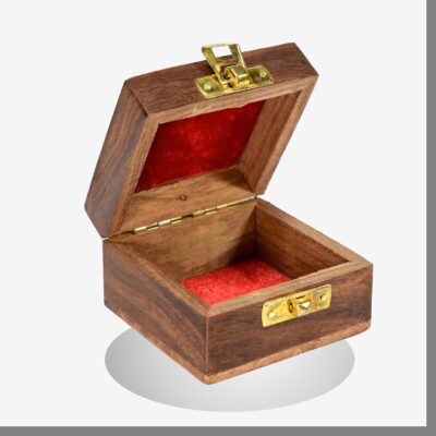 MPIRE Handicraft Wooden Mini Storage Box Small Size Organizer For Ear Rings, Rings and Nose Pins Storage Box Brown Gift Box (Brown)