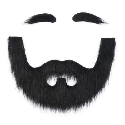 3 Pcs Fake Beard, Duplicate Moustache and Beard Set for Acting, Fake Moustache and Eyebrows for Role Play, Party
