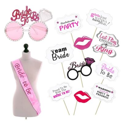 Party Props Bride to Be Props - 12pcs, Bride to Be Decoration | Bachelorette Party Props | Bride to Be | Bride to Be Sash | Bridal Shower Decorations Kit | Bride Essentials for Wedding, Bachelor Party
