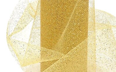 ProKart Premium Glitter Net Fabric Mesh – Rich Golden (10 Meters)