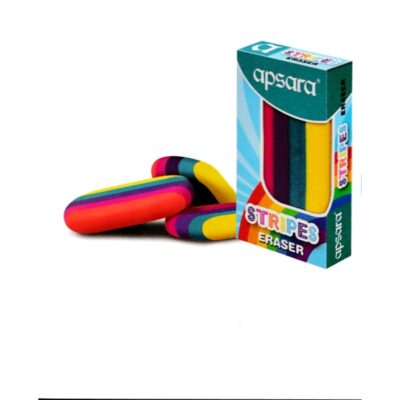 Apsara Stripes Coloured Erasers – Pack of 10
