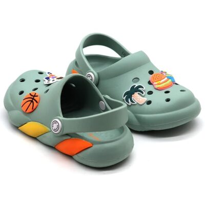 SVAAR Slingback Clog Shoes for Boys & Girls || Indoor & Outdoor Sandals Clogs for Kids with 4 Cartoon Charm