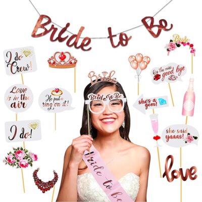 Party Props Bride to Be Decoration Set - 26 Pcs Bachelorette Party Decorations | Bride To Be Sash & Crown