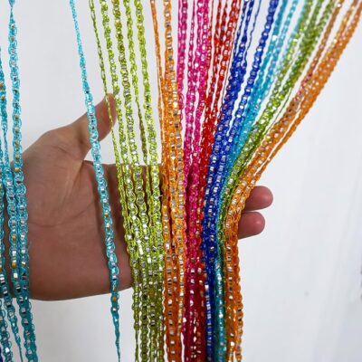 Polyester Solid Sheer Versatile String Curtains: Transforming All Spaces with Elegance| Multicolor Thread Curtain| Use for All Decoration (1 pc)