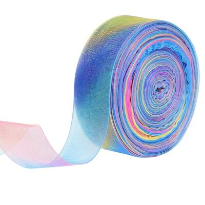 30 Yards Organza Ribbon, Ribbon Roll, Rainbow Ribbons, Colorful Chiffon Ribbons for Gift Wrapping for Wrapping Decorating, Wedding Bouquet, Party Decoration